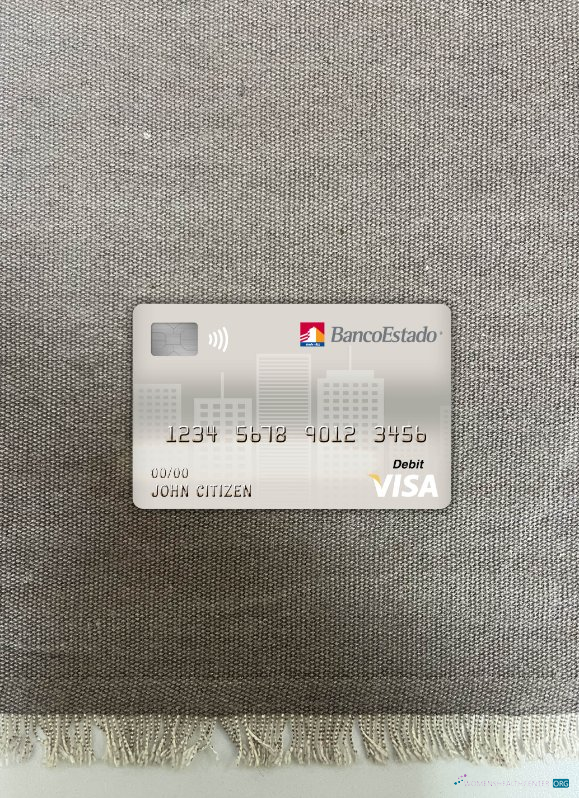 Download Chile banco del estado de chile bank visa debit card photolook front Photoshop template